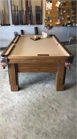 7 foot brown slate top pool table