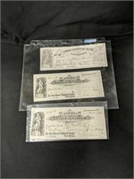 3 Bank Checks From Cooperstown New York 1880s