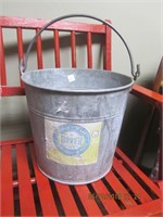 Vtg. Galvanized Pail Water Bucket w/Dover Label