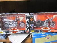 2 Harley Davidson Motorcycle Toys in Boxes