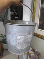 Vtg. Galvanized Pail Water Bucket