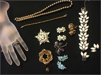 Nice costume jewelry lot - bracelet on right has e