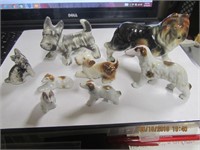 8 Porcelain Mini Dog Figures-Japan
