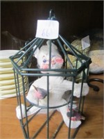 Vtg. Annalee Doll in Cage-Has Fraying in spots