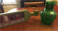 green beehive glass and bar trivet