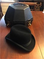 Equestrian bowler hat for horse shows w/ hard shee