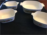Lot of 4 Corning ware dishes-3 are spice of life