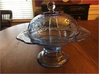 Beautiful blue dome glass / lid- no nicks