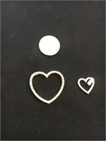 Lot of 2 sterling silver hearts