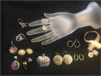 Nice lot of costume jewelry- silver tone/ lucite