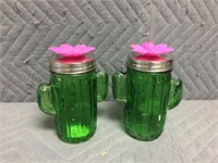 2 Glass Cactus Cups