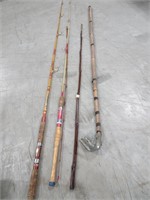 Assorted Vintage Fishing Rods and Related