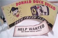 Vintage Style Donald Duck break paper signs