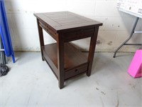 Solid Wood End Table with Drawer - 26x18" and 26"