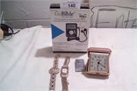5pcs Misc items watches, clock, bible
