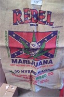 Rebel Brand Bud burlap sack