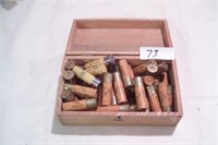 Wooden box of Old 20ga Shotgun shells