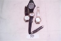 4pcs watches and boker knife