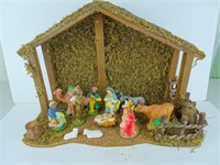 Vintage Nativity Set with Building