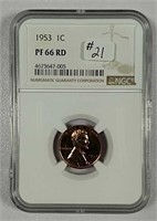 1953  Lincoln Cent  NGC  PF-66 Red