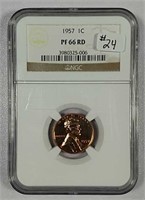1957  Lincoln Cent  NGC PF-66 Red