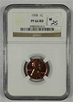 1958  Lincoln Cent  NGC PF-66 Red