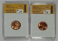 1956 P & D  Lincoln Cents  MS