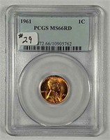 1961  Lincoln Cent  PCGS MS-66 Red