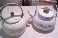 Pair of vintage porcelain tea pots