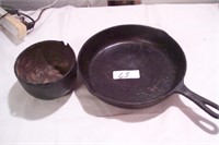 Pair of Cast Iron, Skillet and pot
