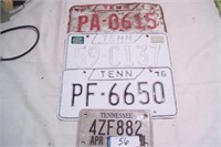 4pcs vintage TN license plates