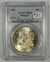 1921  Morgan Dollar  PCGS MS-64