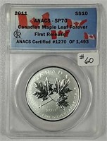 2011  Canadian Maple Leaf Forever  ANACS SP-70