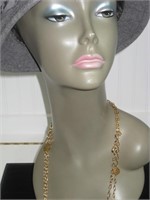 Beautiful Gold Colored Long Necklace, Wear Doubled