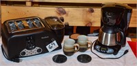 West Bend egg & toast cooker, Mr. Coffee pot,