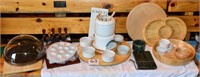 Fondue set, lots of nice serving dishes &