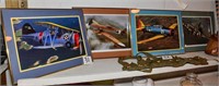 Set of 4 framed plane pictures - 17" x 22"