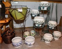 Large set of beautiful, decorative pots & holders