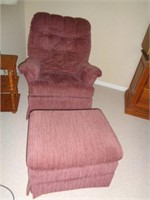 Mauve Colored Rocker and Footstool