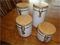 White 4 Piece Canister Set