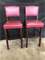 Pair of Red Barstools