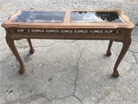 Sofa table with glass top