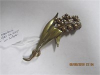 1/20 12 K.G.F. on Silver Bouquet Pin