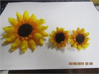 Sunflower Pin & Matching Clip-ons