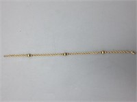 14k rope/diamond  cut beads bracelet