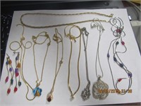 8 Necklaces & 1 Pr. Pierced Earrings