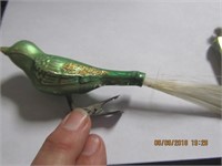 Vtg. Glass Clip-on Bird Ornament