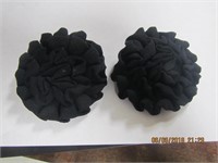 Pr. of Vtg. Black Fabric Shoe Button Buckles