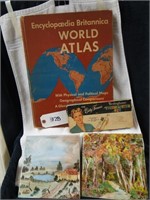 World Atlas/painted tiles/Vtg Cooking Thermometer