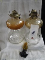 3 old oil lamps